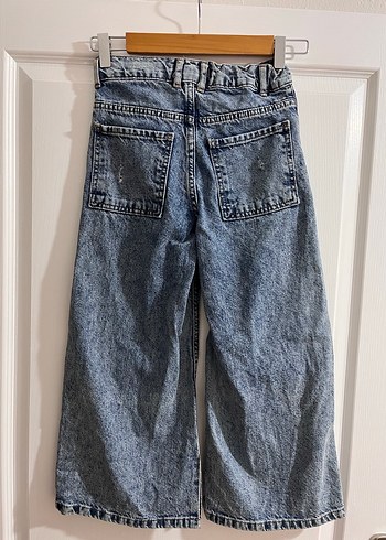 Yırtıklı Bol Paça Midi Kot Pantolon - Görsel 2