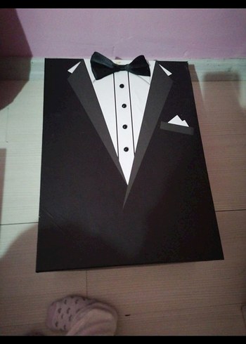 Klasik Siyah Papyonlu Damatlık Bohça Kutusu - Görsel 2