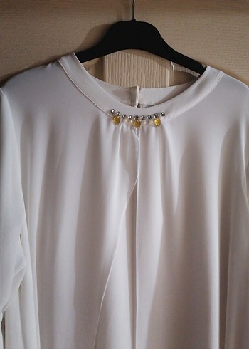 Beyaz Midi Keten Tunik - Görsel 2