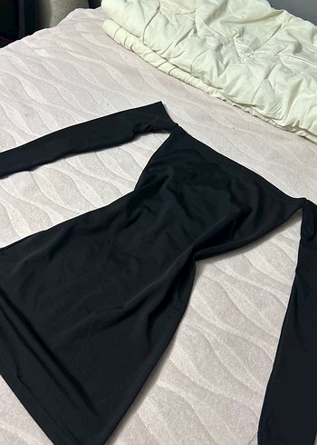 Siyah Uzun Kollu Midi Elbise - Görsel 2