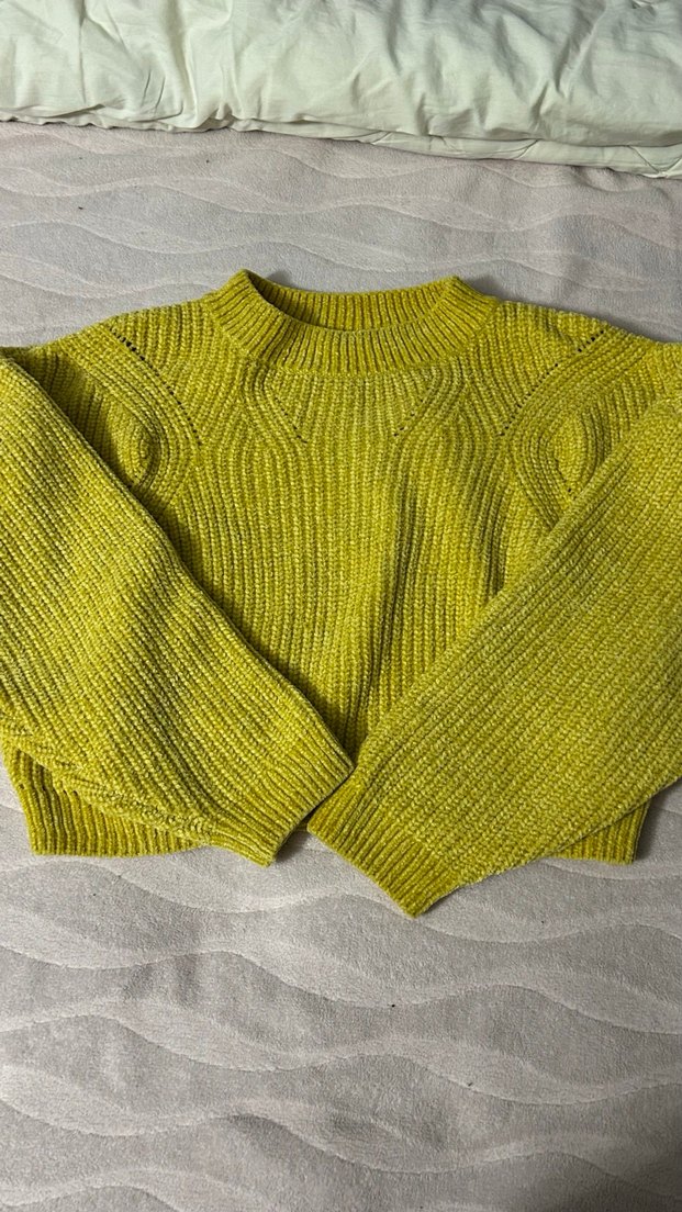 Sarı Triko Kadın Bisiklet Yaka Kazak - Görsel 2