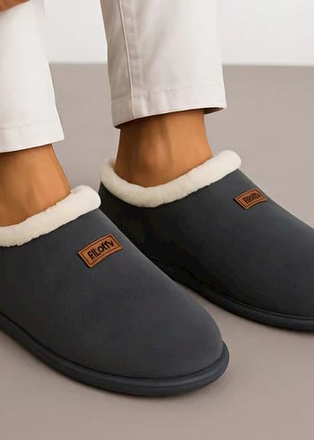 36_37 numara Füme  Ev Terliği, Kürklü - Görsel 2