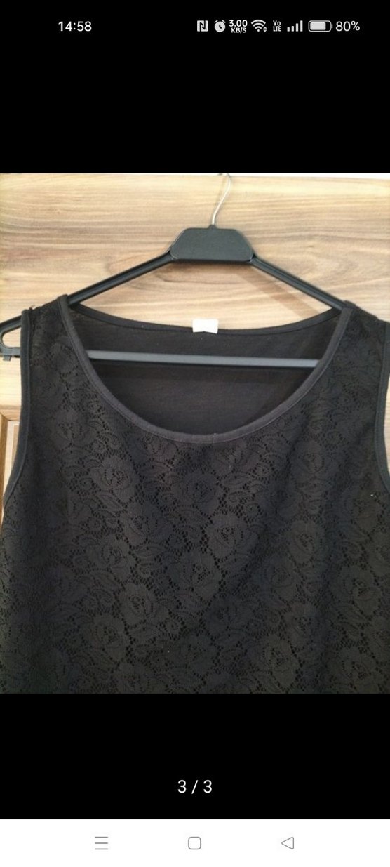 Dantel Detaylı Siyah Kolsuz Bluz - Görsel 3