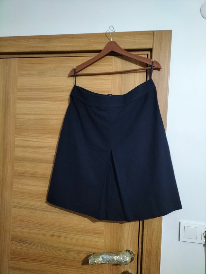 Lacivert Pilili Hamile Midi Etek - Görsel 3