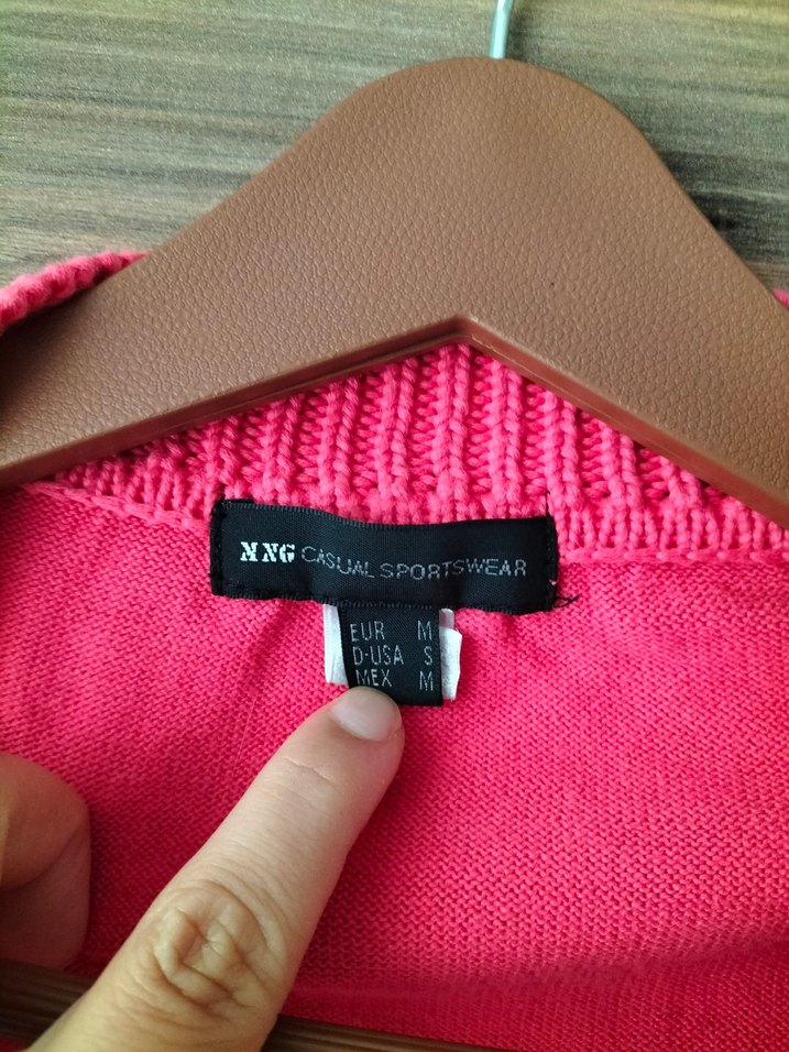 Düğmeli Pembe Kadın Triko Süveter - Görsel 2