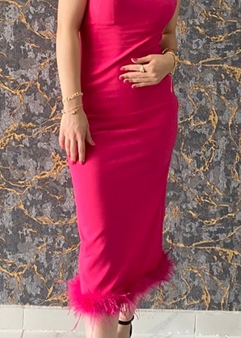 34 Beden Trendyol pembe elbise