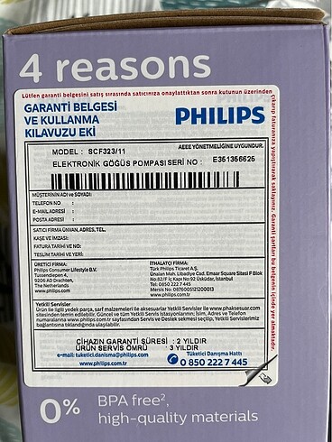 Beden Renk Philips süt sağma makinesi