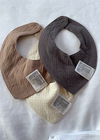 H&M Üçlü Bebek Önlüğü Seti - Görsel 2