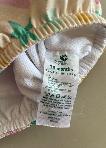 Diğer Green Sprouts Yeşil Yıldız Desenli Çekmeli Bebek Mayo Bezi