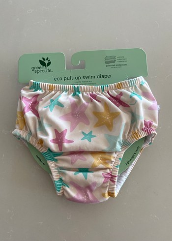 Green Sprouts Yeşil Yıldız Desenli Çekmeli Bebek Mayo Bezi