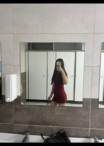 Kırmızı mini elbise - Görsel 3