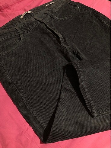 34 Beden siyah Renk vintage kadife kumaş pantolon ????