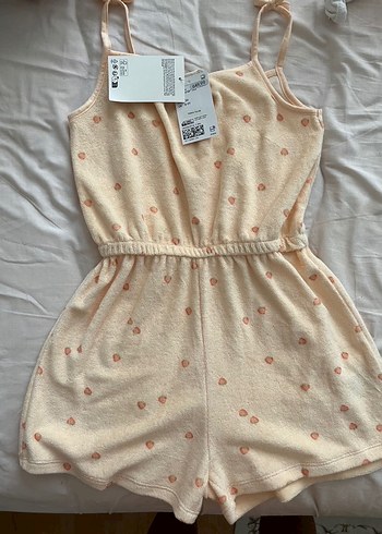 Kız Çocuk Bağcıklı Tulum - Bej - Görsel 2