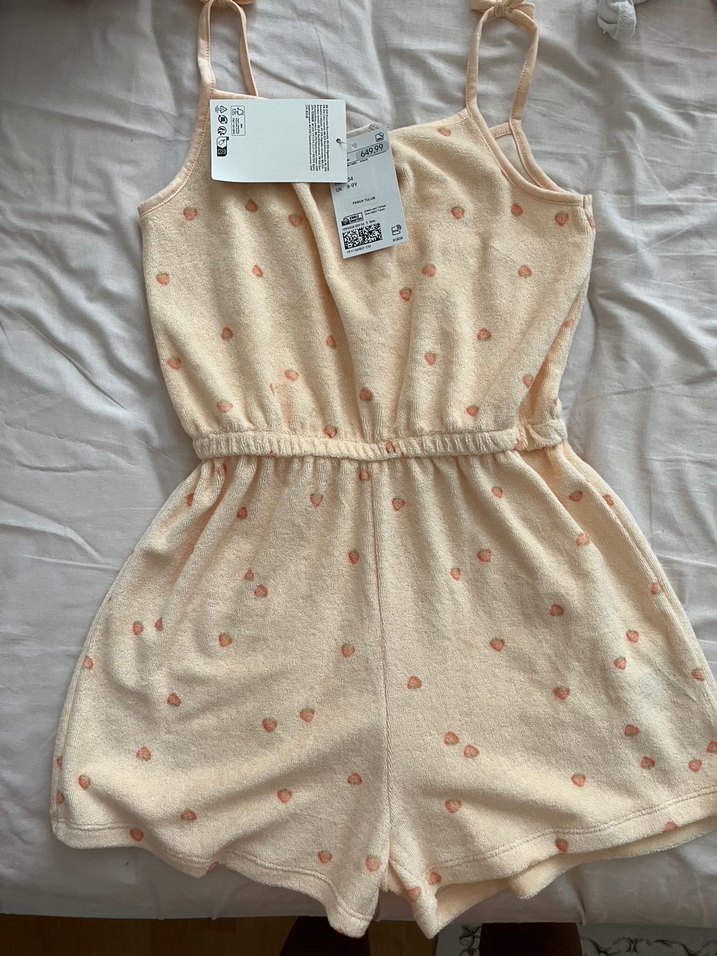 Kız Çocuk Bağcıklı Tulum - Bej - Görsel 2