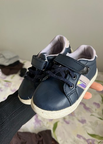 Kız Çocuk Lacivert Cırt Cırtlı Spor Ayakkabı - Görsel 4