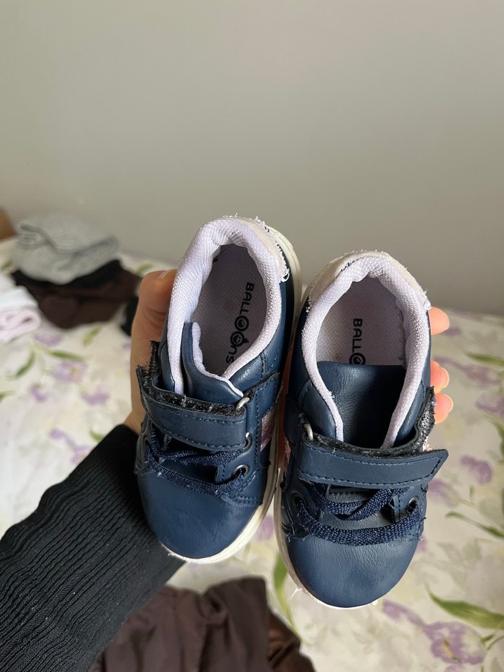 Kız Çocuk Lacivert Cırt Cırtlı Spor Ayakkabı - Görsel 5