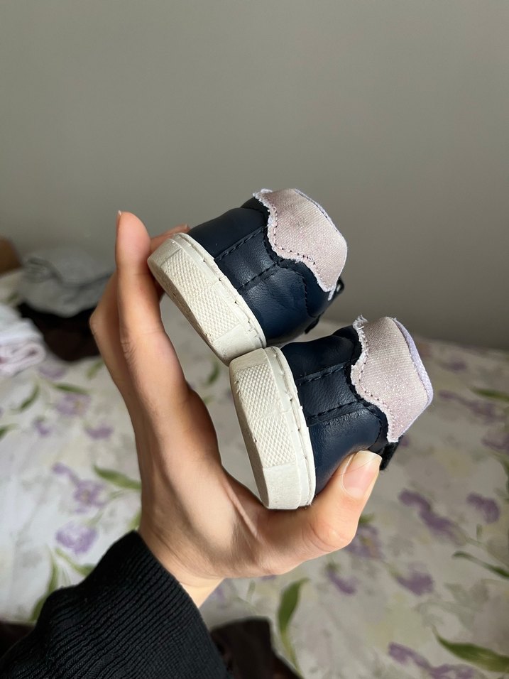 Kız Çocuk Lacivert Cırt Cırtlı Spor Ayakkabı - Görsel 3