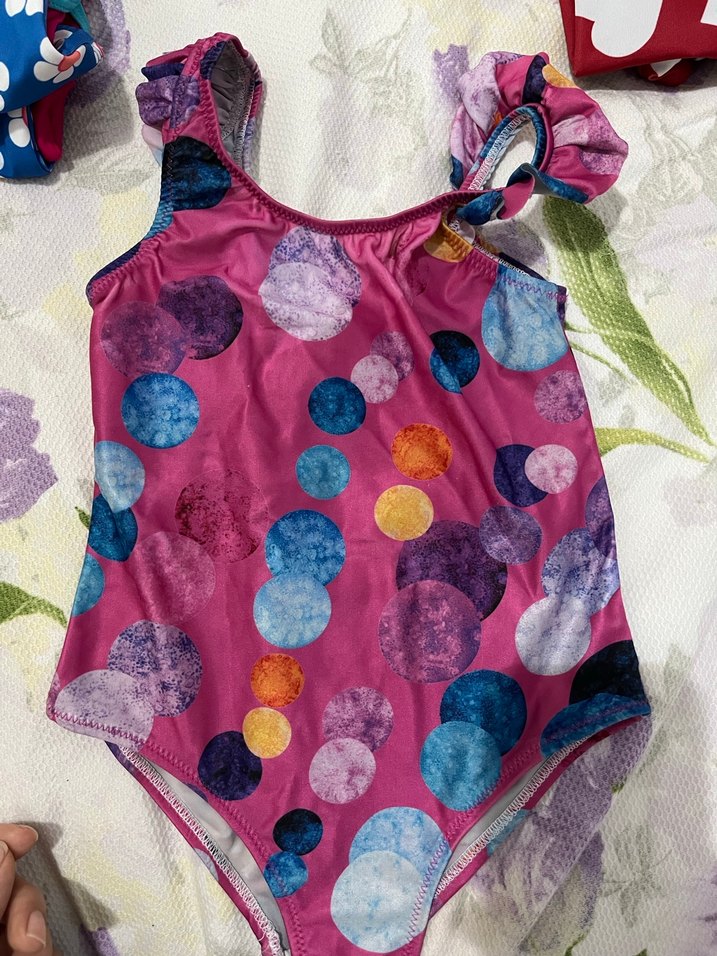 Kız Çocuk Renkli Puantiyeli Mayo - Görsel 2