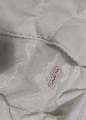 Beyaz Kapüşonlu Kadın Yelek - Görsel 4