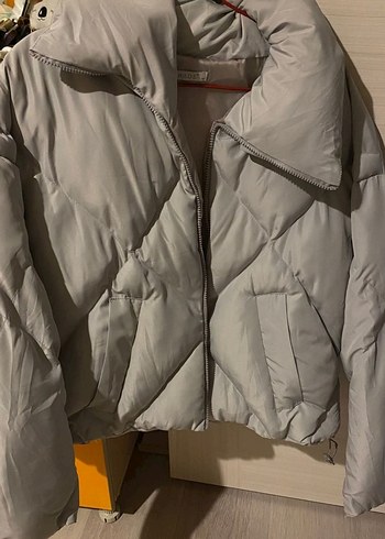 Gri Kapitone Kadın Kışlık Mont - Görsel 2