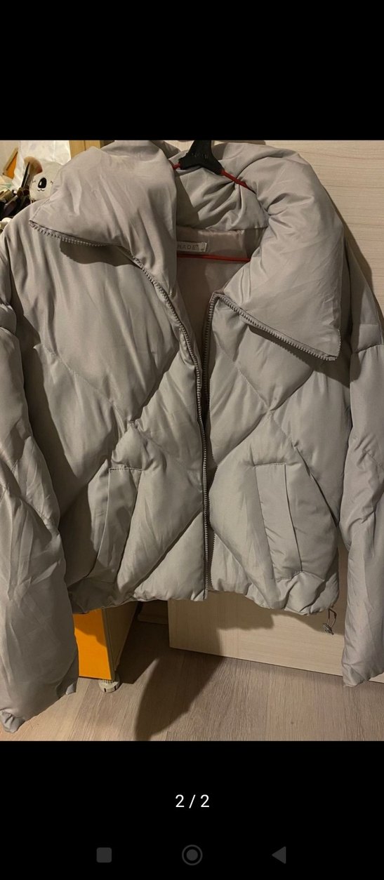 Gri Kapitone Kadın Kışlık Mont - Görsel 2