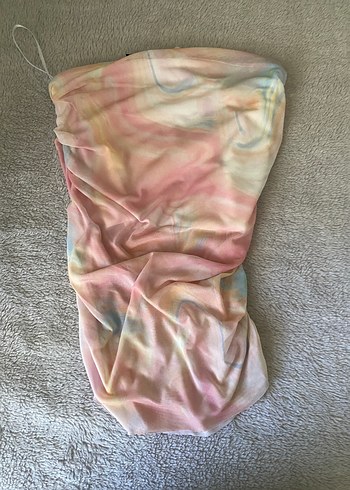 Diğer Kadın Pastel Çok Renkli Drapeli Saten bluz