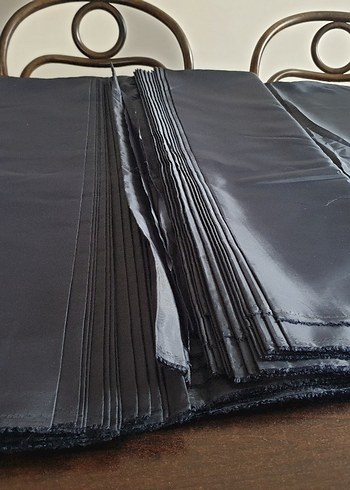 Polyester astar kumaş çift en. Renk koyu lacivert - Görsel 6