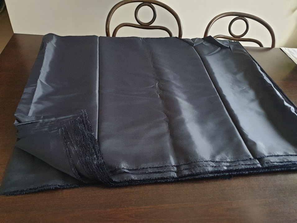 Polyester astar kumaş çift en. Renk koyu lacivert - Görsel 3