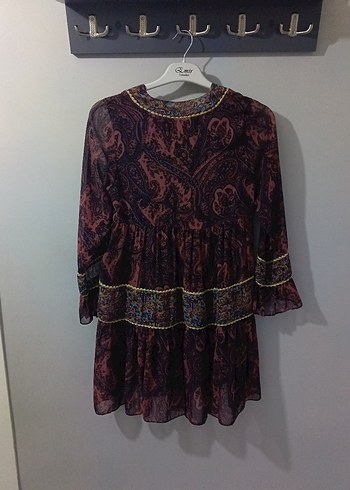 Bordo Bohem Mini Tunik