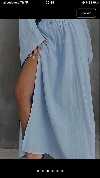 Etek&bluz takım bebe mavisi (L beden) - Görsel 4