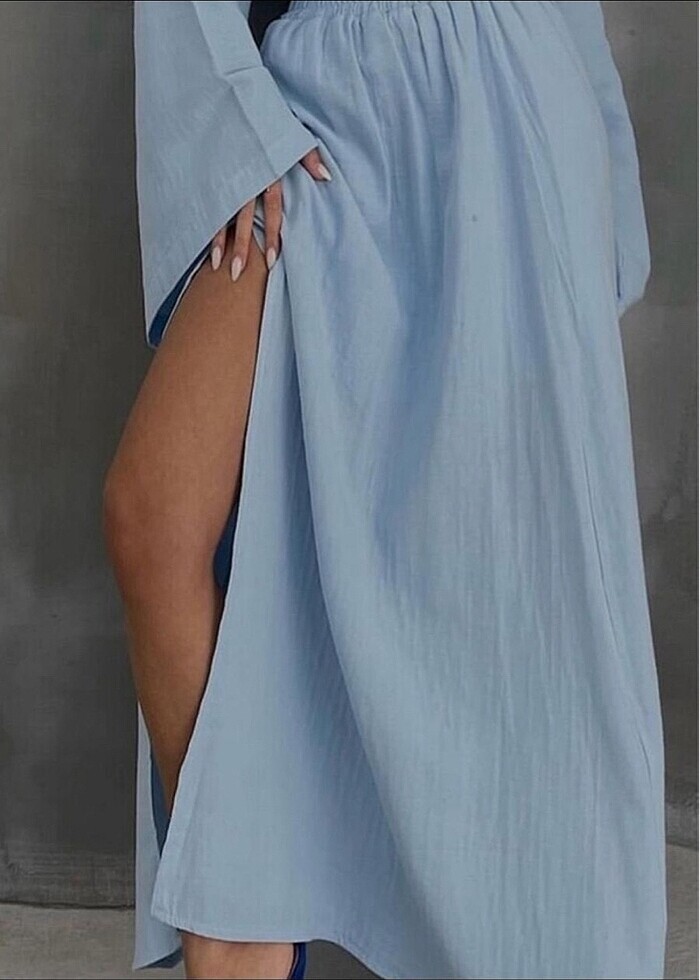 Etek&bluz takım bebe mavisi (L beden) - Görsel 4