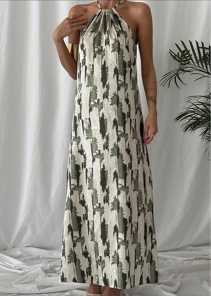 Saten uzun elbise (Lbeden) - Görsel 4