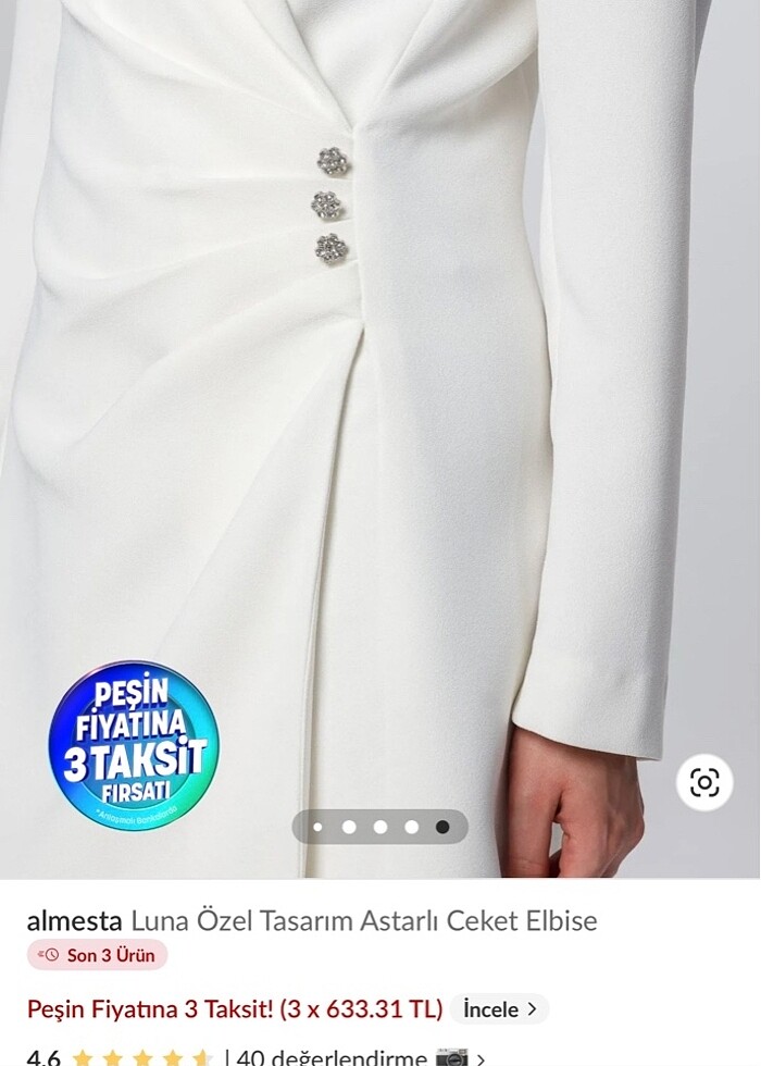 Astarlı ceket elbise - Görsel 3