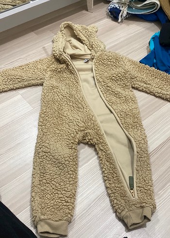 Kürklü Kapüşonlu Bebek Kayak Tulumu - Görsel 2