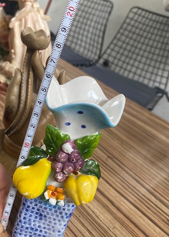 Mavi Pastel Renkli Meyve Figürü tütsülük yada vazo - Görsel 5