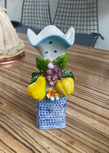 Mavi Pastel Renkli Meyve Figürü tütsülük yada vazo - Görsel 4