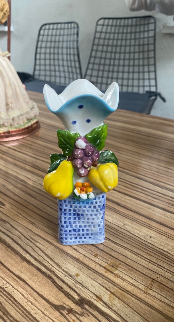 Mavi Pastel Renkli Meyve Figürü tütsülük yada vazo - Görsel 4