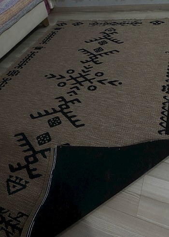 Kahverengi Bohem Nakışlı Halı - Görsel 2