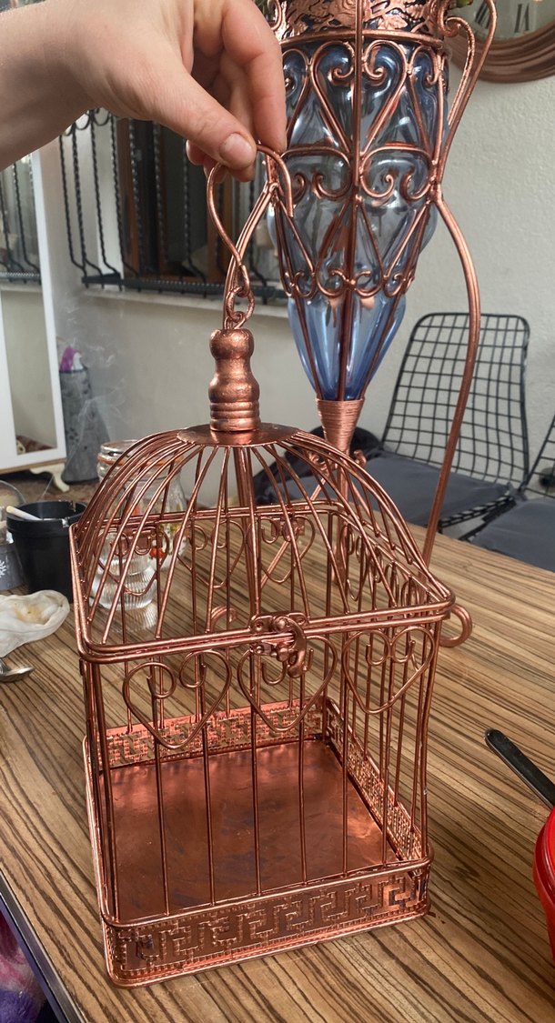 Altın Renkli Metal Kafes Sepet - Görsel 3