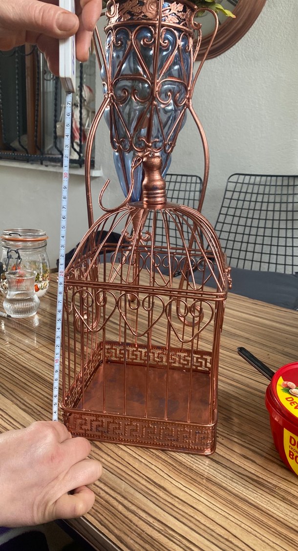 Altın Renkli Metal Kafes Sepet - Görsel 2