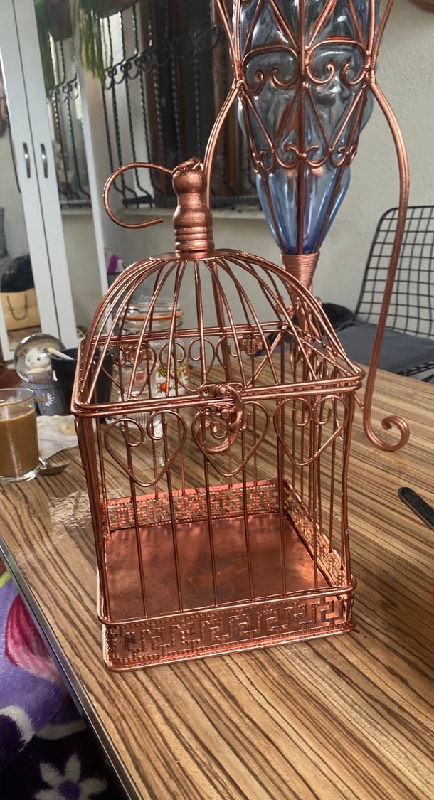 Altın Renkli Metal Kafes Sepet - Görsel 5