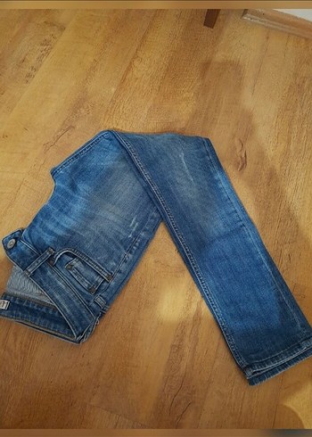 Kadın Kahverengi Beli Tokalı Normal Boy Denim Pantolon - Görsel 3