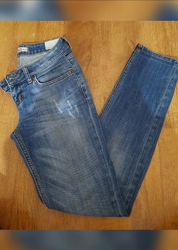Kadın Kahverengi Beli Tokalı Normal Boy Denim Pantolon - Görsel 2