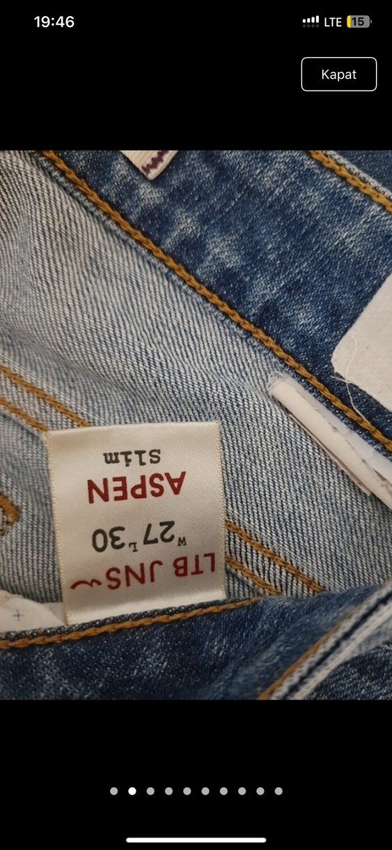 Kadın Kahverengi Beli Tokalı Normal Boy Denim Pantolon - Görsel 5
