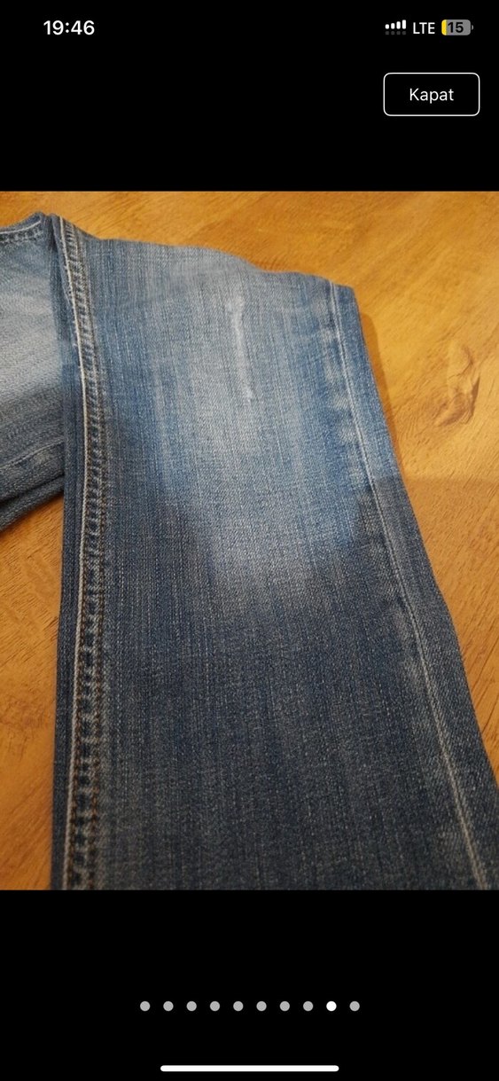 Kadın Kahverengi Beli Tokalı Normal Boy Denim Pantolon - Görsel 4