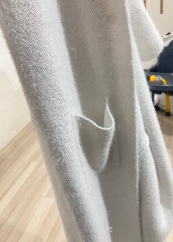 Kadın Örgü Beyaz uzun hırka - Görsel 3