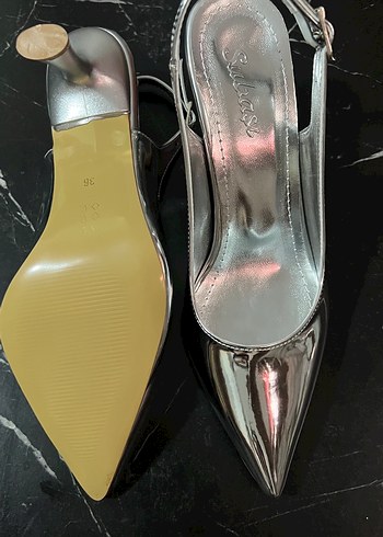 Diğer Düz Gümüş Stiletto Kadın Ayakkabı
