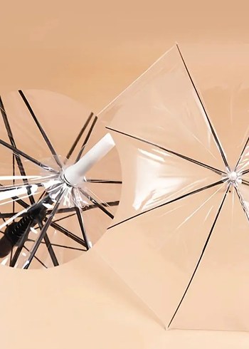 Şeffaf Kadın Şemsiye Saplı - Görsel 4