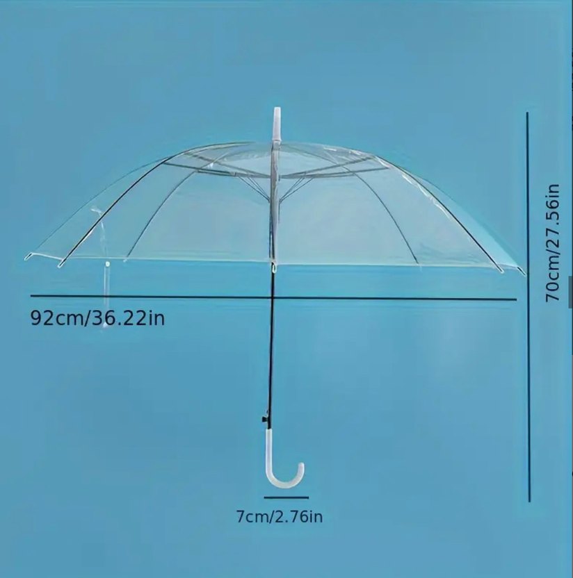 Şeffaf Kadın Şemsiye Saplı - Görsel 2