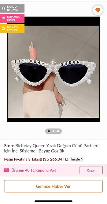 BİRTHDAY QUEEN PARTİ GÖZLÜĞÜ